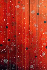 Poster - Geometric Abstract Patterns in Red and Black Create a Festive Christmas Wallpaper Design