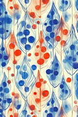 Poster - Vibrant Abstract Geometric Patterns Featuring Red and Blue Motifs for Festive Wallpaper Decor
