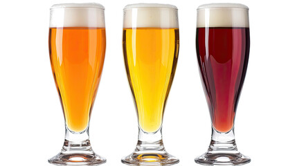 Poster - colorful beer glasses filled with different types of craft beer generative ai