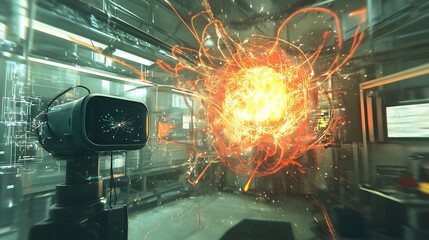 Poster - a futuristic physics lab using augmented reality to simulate the effects of relativistic speeds on p