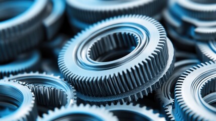Poster - Close-up of Interlocking Metallic Gears