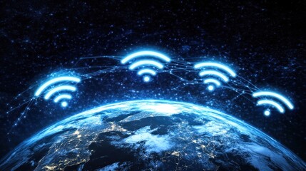 Poster - Earth Connected by Wi-Fi Signals in Space