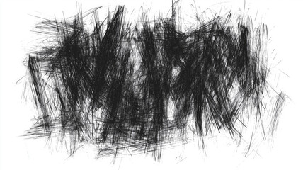 Poster - A black and white drawing of a messy, unkempt hair. The hair is messy and unkempt, with no clear definition of where it ends or where it begins. The drawing conveys a sense of chaos and disorder