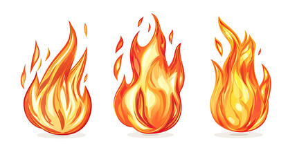 Poster - Illustration of Three Distinct Flames With Varying Sizes and Shapes Generative AI