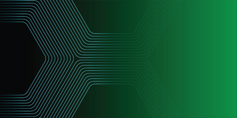 Poster - green black abstract background with diagonal rounded lines. Geometric stripe line art design. Modern graphic element. Suit for banner