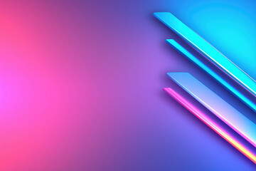Poster - Colorful luminous lines create a vibrant background with blue and pink shades