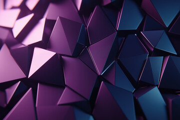 Poster - Abstract geometric shapes in vibrant purple and blue create a striking visual texture