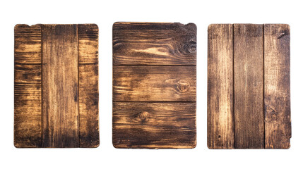 Poster - Empty Wooden Signs Ready for Crafting or Customization in a Workshop Generative AI