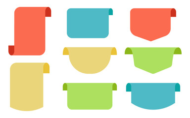 Poster - Set of Ribbons flyers. Colorful flyer elements. Modern simple ribbons collection. Vector illustration.