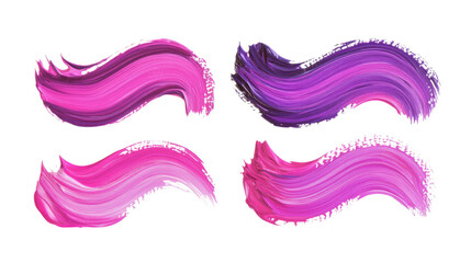 Poster - Colorful Brush Strokes Showcasing Pink and Purple Acrylic Paints Generative AI