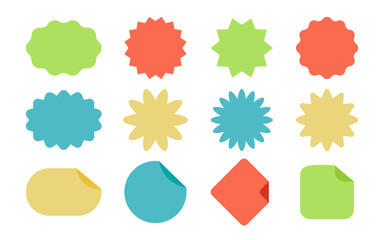 Poster - Set of Labels. Colorful Label tag elements. Modern simple ribbons collection. Vector illustration.