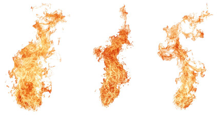 Poster - Vibrant Realistic Fire Flame Collections in Orange and Yellow Generative AI