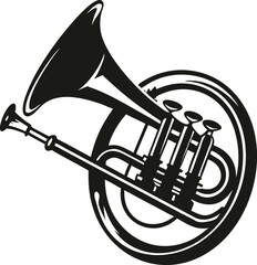 Mellophone vector silhouette