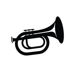 Mellophone vector silhouette