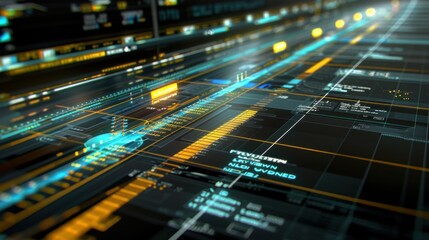 Poster - Futuristic Data Visualization with Neon Elements