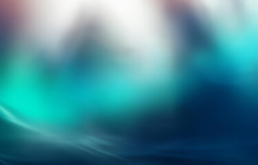 An abstract design with blurred lines and a gradient of blue, teal, and white.