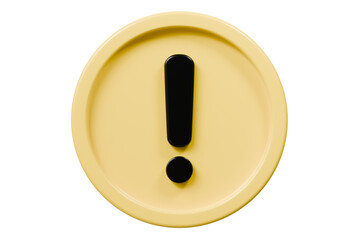 Wall Mural - 3d warning caution icon sign symbol isolated on purple background. error alert safety concept.3d min