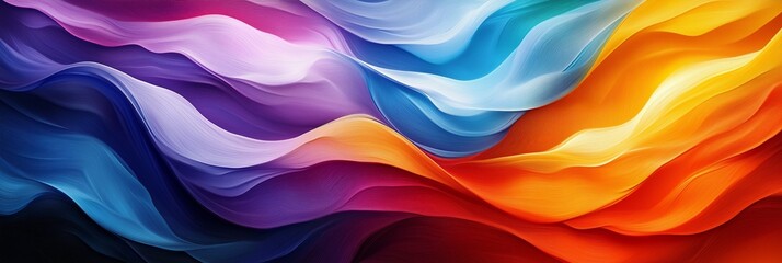 Poster - Abstract background with colorful flowing waves