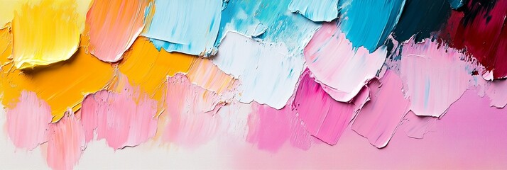 Poster - Abstract modern painting with orange, pink and white colors, soft brush strokes and texture