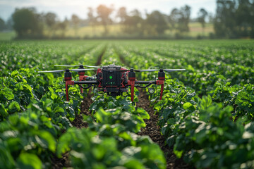 Poster - an ai algorithm monitoring crop health from satellite images, showcasing ai's role in agriculture. c