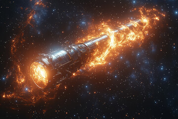 Poster - A space telescope capturing distant galaxies, symbolizing the advancements in space observation technology. Concept of space observation.