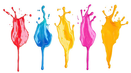 Poster - Colorful Paint Splashes Create Vibrant Artistic Patterns Generative AI