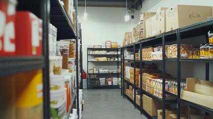 Modern Food Bank with Efficient Inventory Management Technology and Distribution System