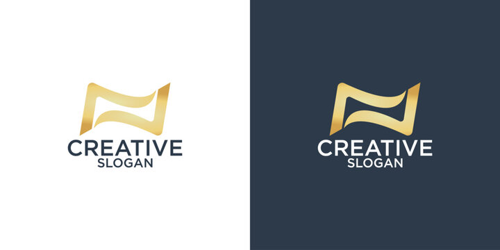 collection of letter n abstract monogram logo design vector