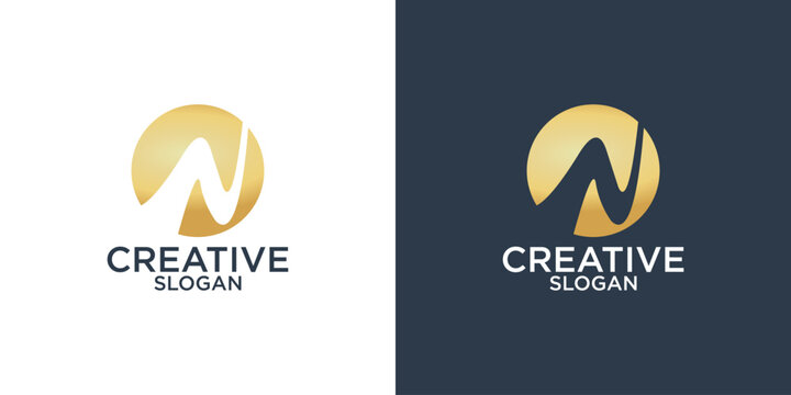 collection of letter n abstract monogram logo design vector
