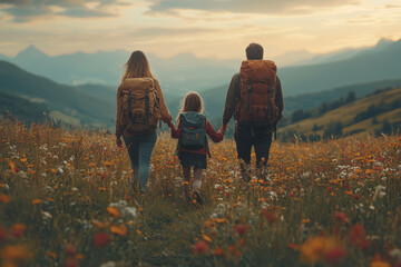 Poster - a family moving from a rural area to an urban center for better access to healthcare and education, 