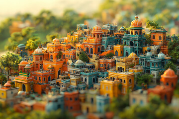 Poster - a city with growing cultural diversity due to migration, symbolizing the social changes brought by g