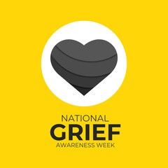 Poster - Vector illustration on the theme of National Grief awareness week observed each year from December. Banner poster, flyer and background design template. Eps 10.