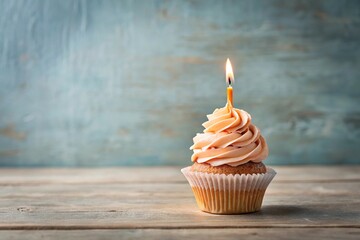 Cupcake with birthday candle