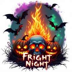 T-shirt Design  Halloween fight night 