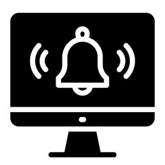 Wall Mural - computer with notification bell icon