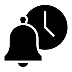 Wall Mural - notification bell with clock icon