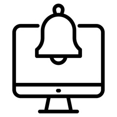 Poster - computer with notification bell icon