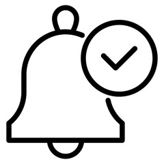 Wall Mural - notification bell with checkmark icon