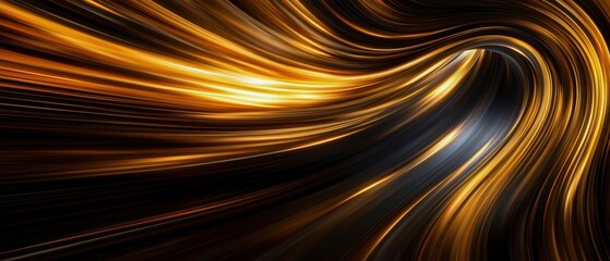 Aufkleber - Dynamic golden and black wave texture, creating a sense of motion and elegance.