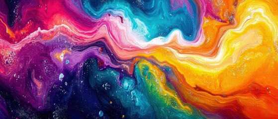 Aufkleber - Vibrant abstract background showcasing swirling colors in bold hues, ideal for creative projects and designs.