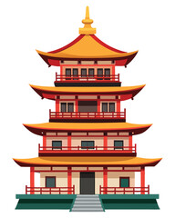 Traditional Japan pagoda vector illustration isolated on a white background