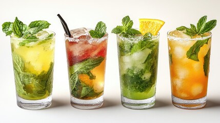 Poster - refreshing mojitos served on a summer afternoon generative ai