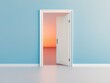 © KENZOGROW - An open door revealing a colorful gradient background, symbolizing new possibilities and fresh beginnings.