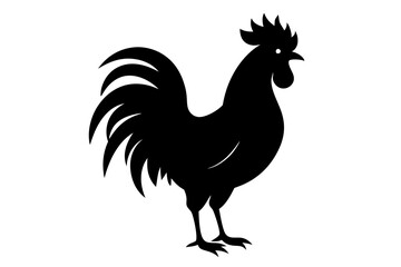 Rooster silhouette | vector silhouette illustration on white background