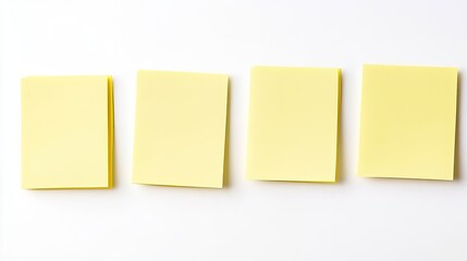 Poster - Collection of Four Yellow Sticky Notes on a Clean Background Generative AI