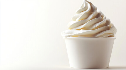 Canvas Print - Soft and creamy ice cream in a cup, slightly melting