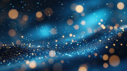 Poster - Enchanting Blue Glow A Particle Bokeh Background for Dreamy Visuals