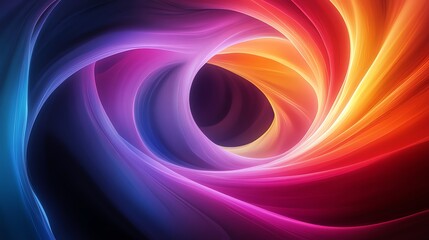 Poster - Abstract swirling colorful lines in a circular pattern creating a tunnel effect.