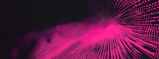 Poster - Abstract pink and black digital background with dots and lines.