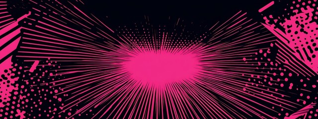 Leinwandbilder - Abstract pink and black radial pattern with grunge texture.